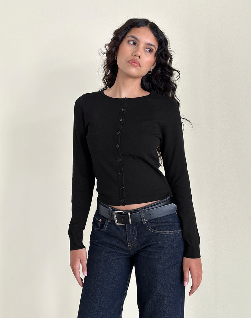 Giovanna vest in platbreisel zwart