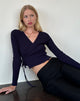 Afbeelding van Gisela gebreid wikkelvest in Midnight Blue