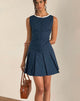 Afbeelding van Gitas Knoop Mini Jurk in Popeline Navy