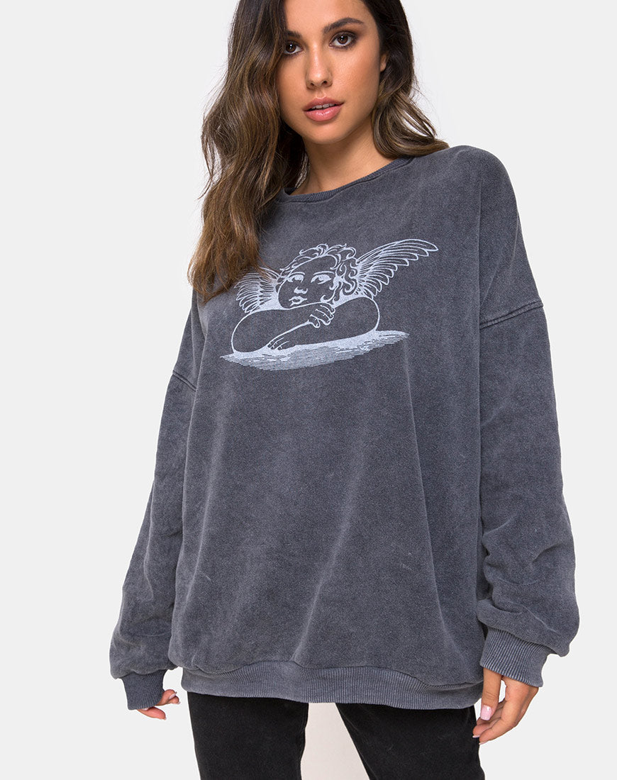 Afbeelding van Glo Sweatshirt in stone wash Angelo