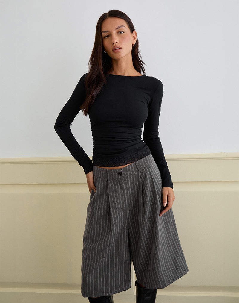 Afbeelding van Asha Short in Pinstripe Charcoal