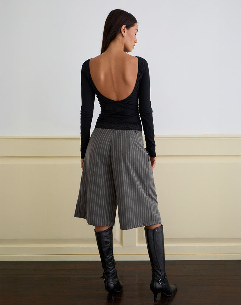Afbeelding van Asha Short in Pinstripe Charcoal