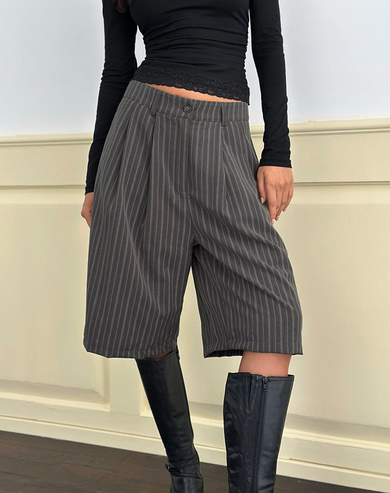 Afbeelding van Asha Short in Pinstripe Charcoal