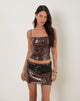 Afbeelding van Biyaya Cami Top met Band in Pailletten Bruin