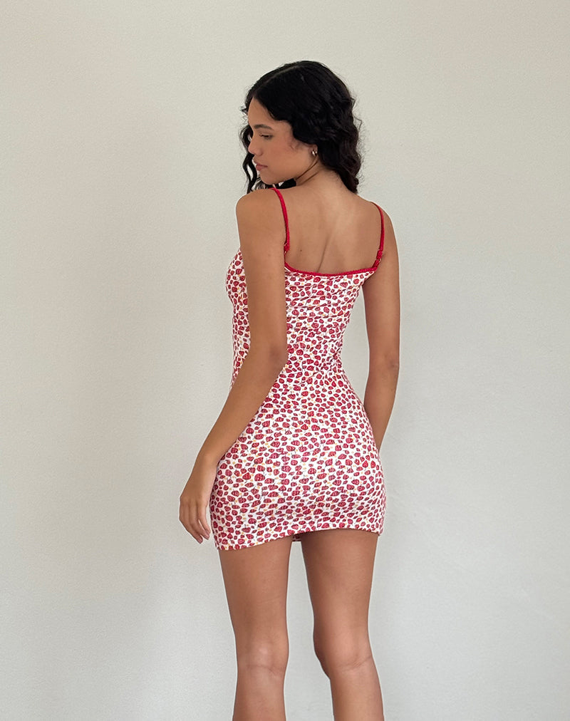 Gracias Mini Jurk in Aardbei 2023 Print