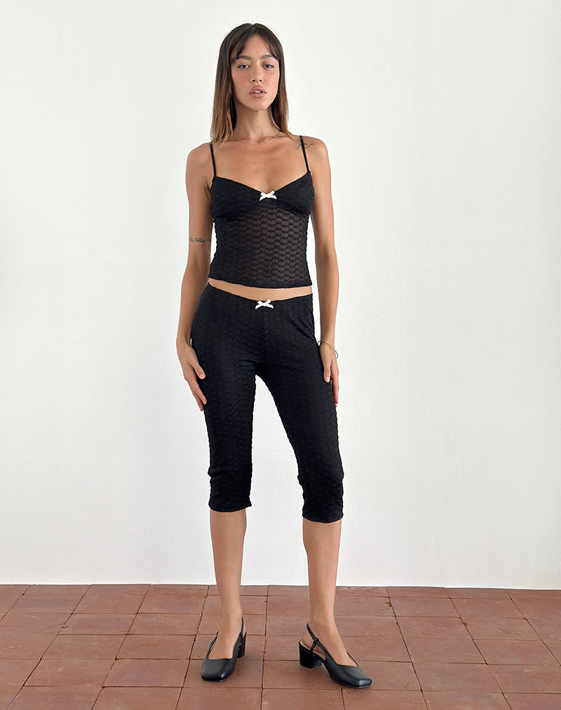 Asih Capri Broek in Zwart Hart Kant