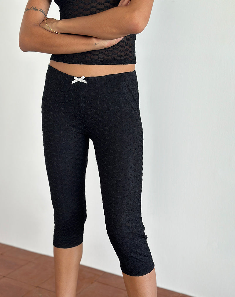 Asih Capri Broek in Zwart Hart Kant