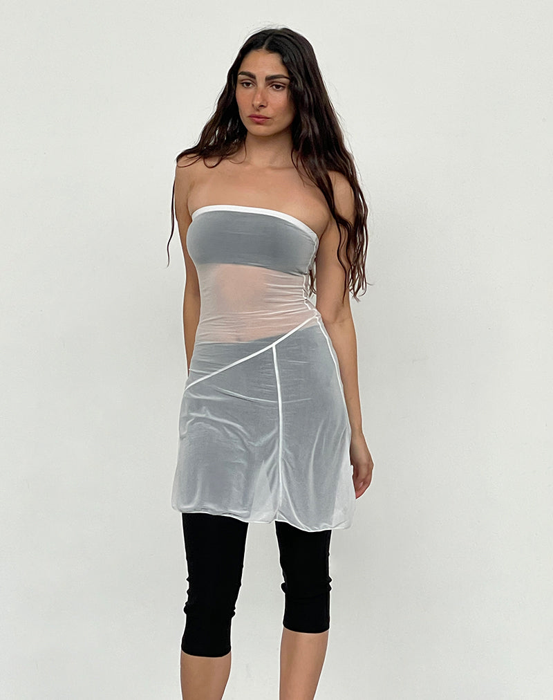 Afbeelding van Gretchen Bandeau Mini Jurk in Crème