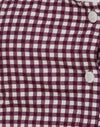 Mini Gingham Wijn met Wit Kant