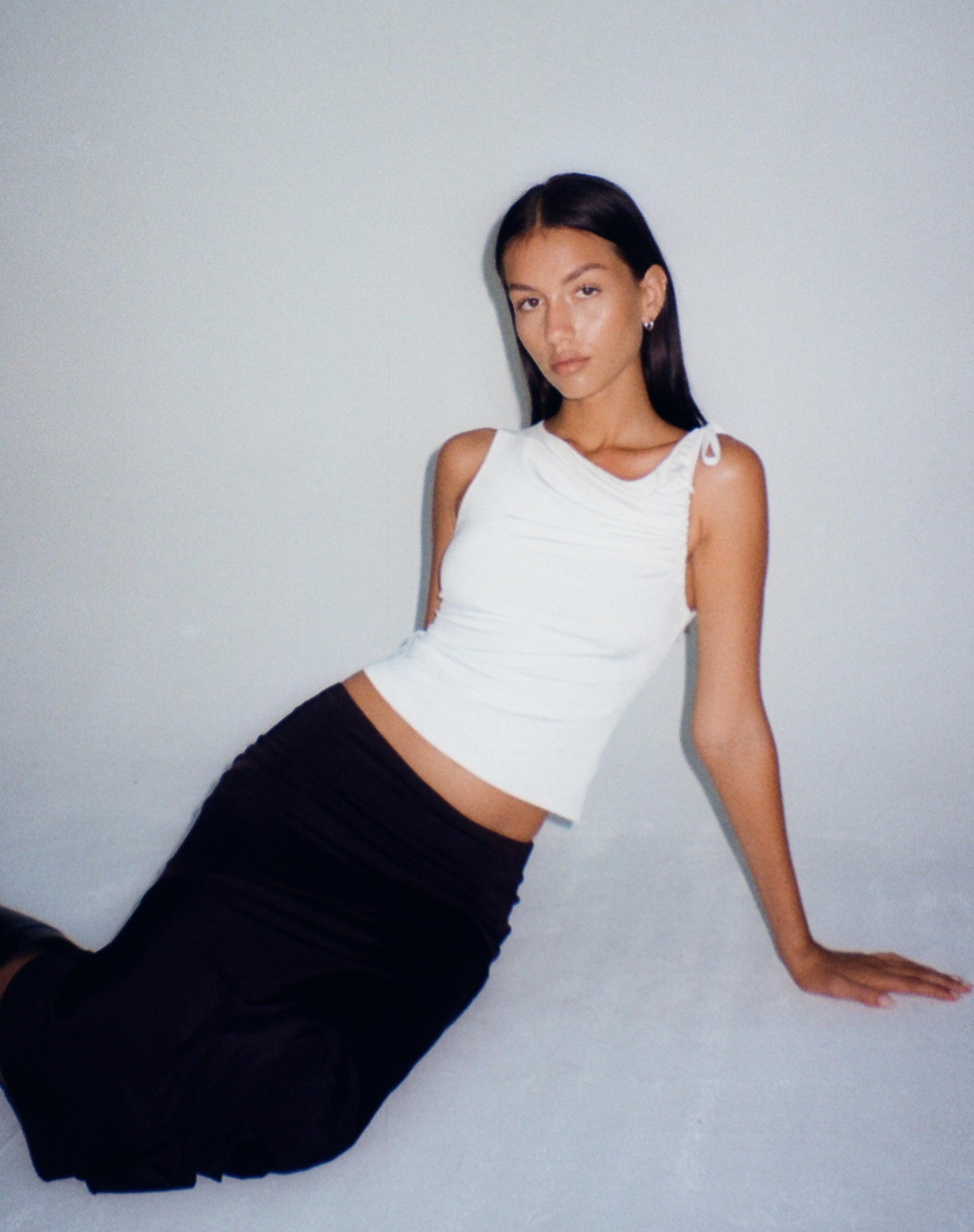 Afbeelding van Hagne Crop Vest Top in Off White