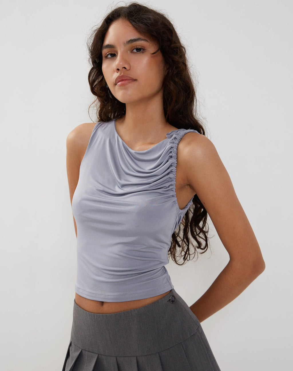 Hagne Vest Top in Zilver