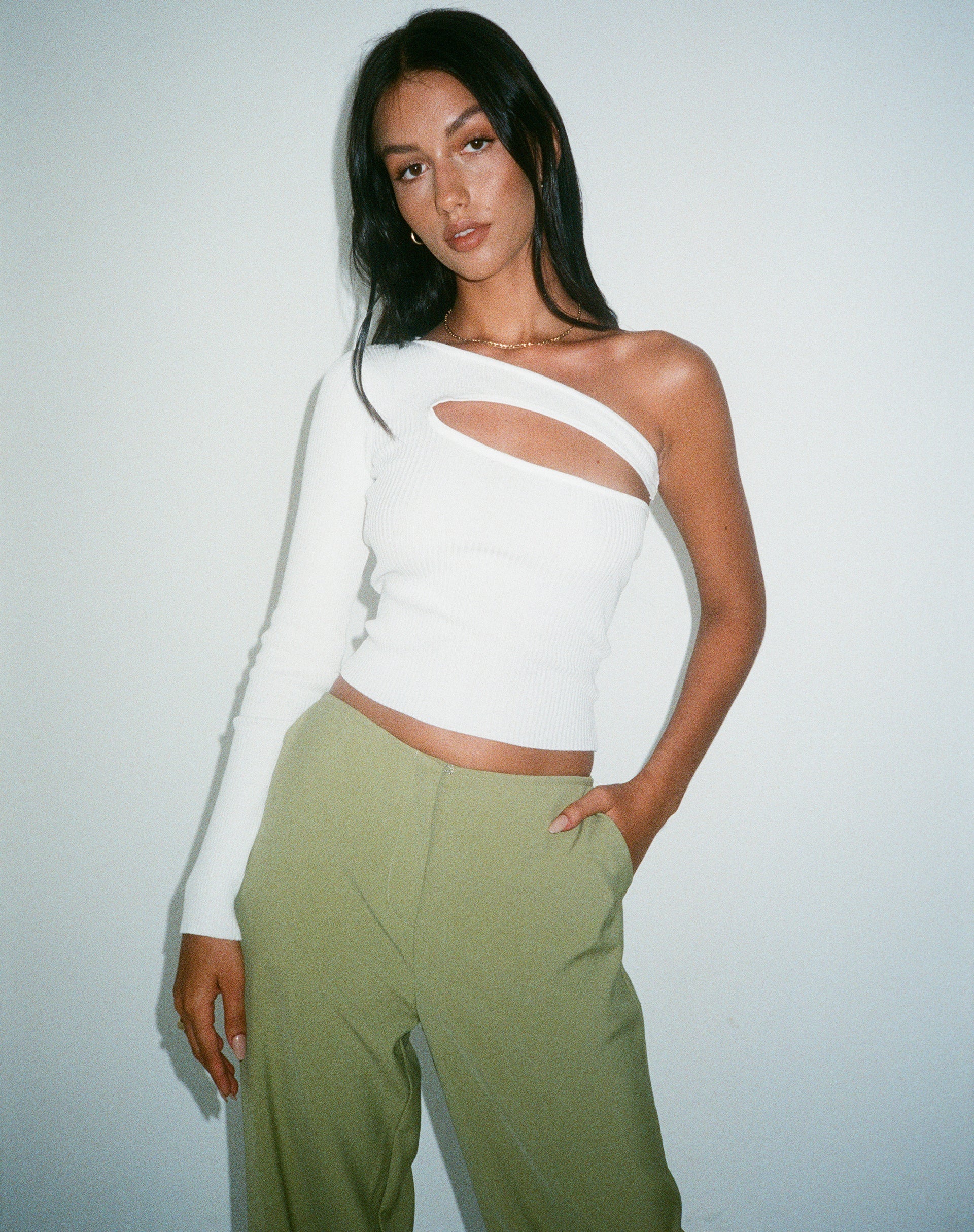 beeld van MOTEL X OLIVIA NEILL Haimi Top in Rib Star Wit