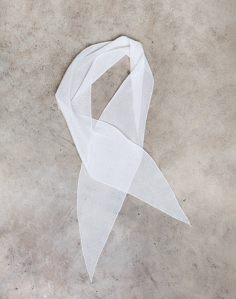Haarband in gestructureerd chiffon wit