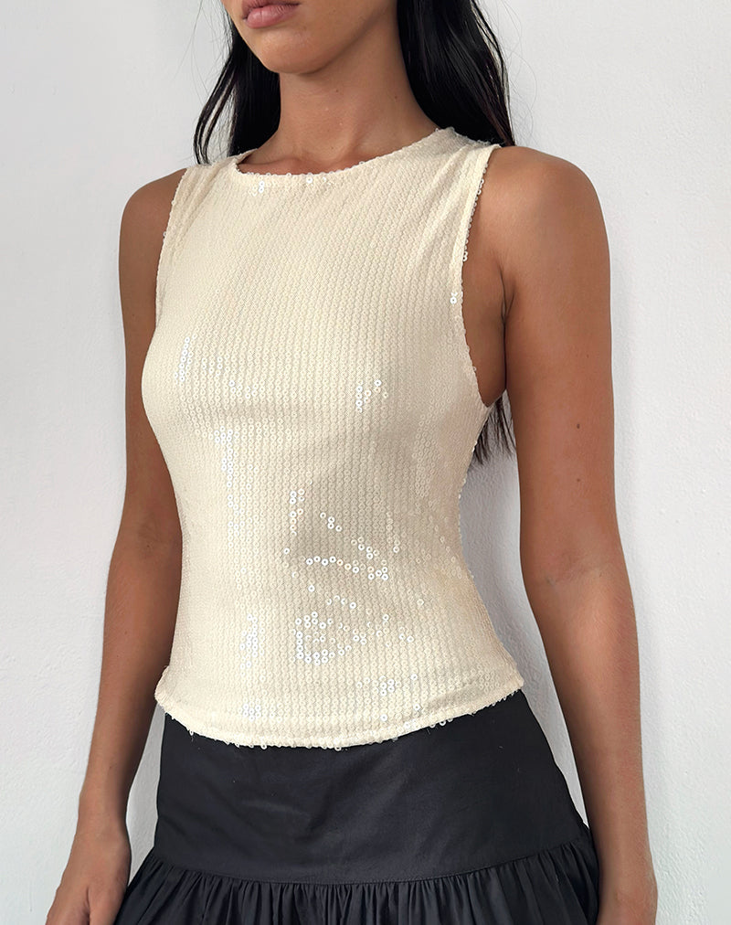 Afbeelding van Hala Top in Nude Helder Getinte Disc