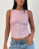 Afbeelding van Hala Vest Top in Roze Mini Pailletten