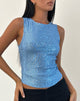 Afbeelding van Hala Top in Drape Mini Pailletten Lichtblauw