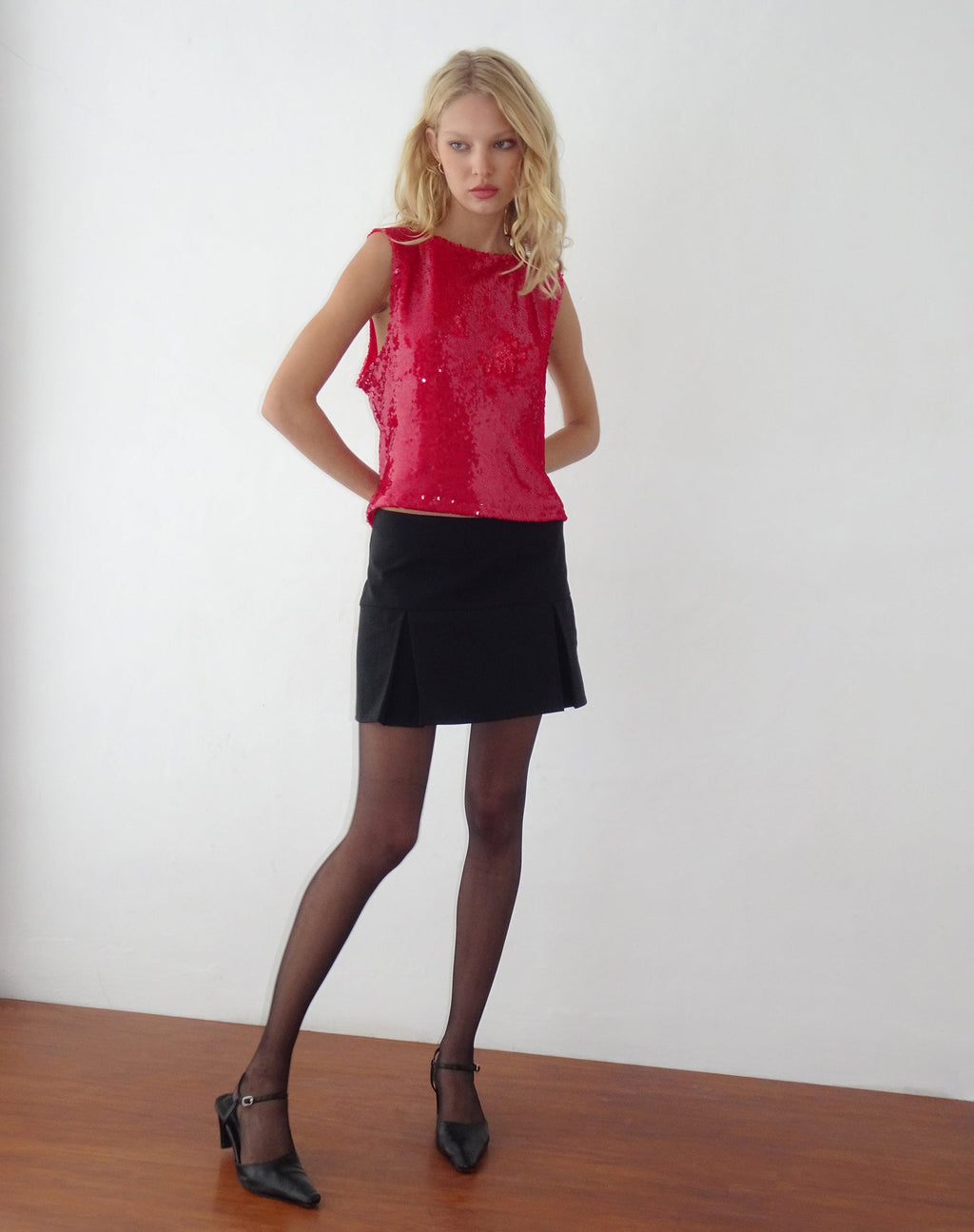 Hala Vest Top in rood lovertje