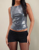 Afbeelding van Hala Vest Top in Shimmer Sequin Charcoal