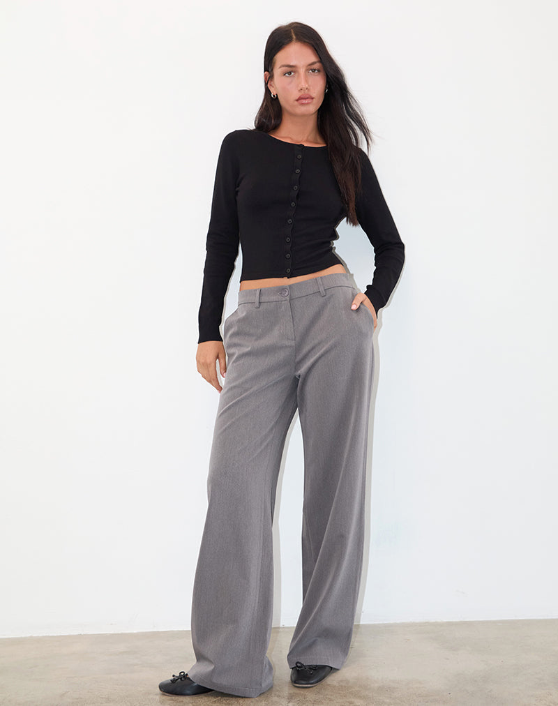 Halda broek met wijde pijpen in houtskool