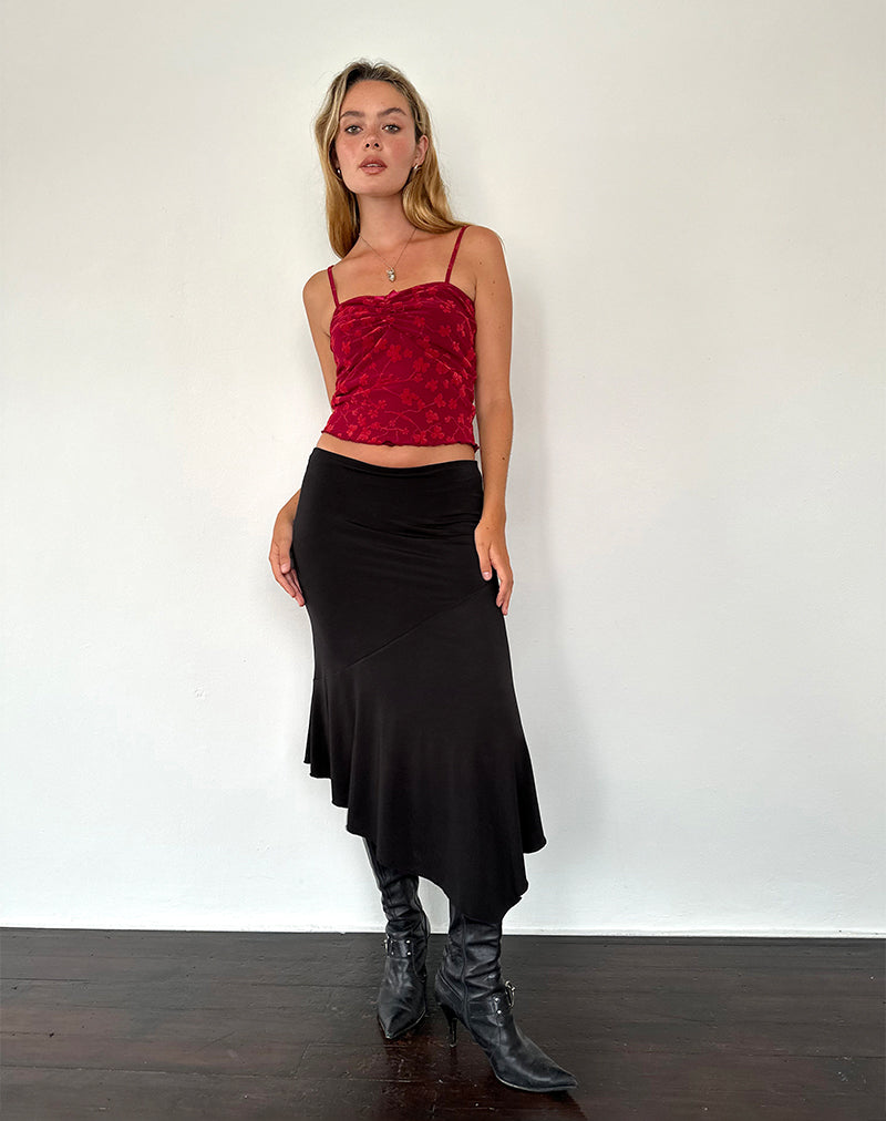Afbeelding van Hali Cami Top in Grunge Floral Flock Rood