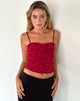 Afbeelding van Hali Cami Top in Grunge Floral Flock Rood