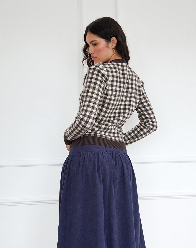 Afbeelding van Hanudia Cardi in Gingham Bruin
