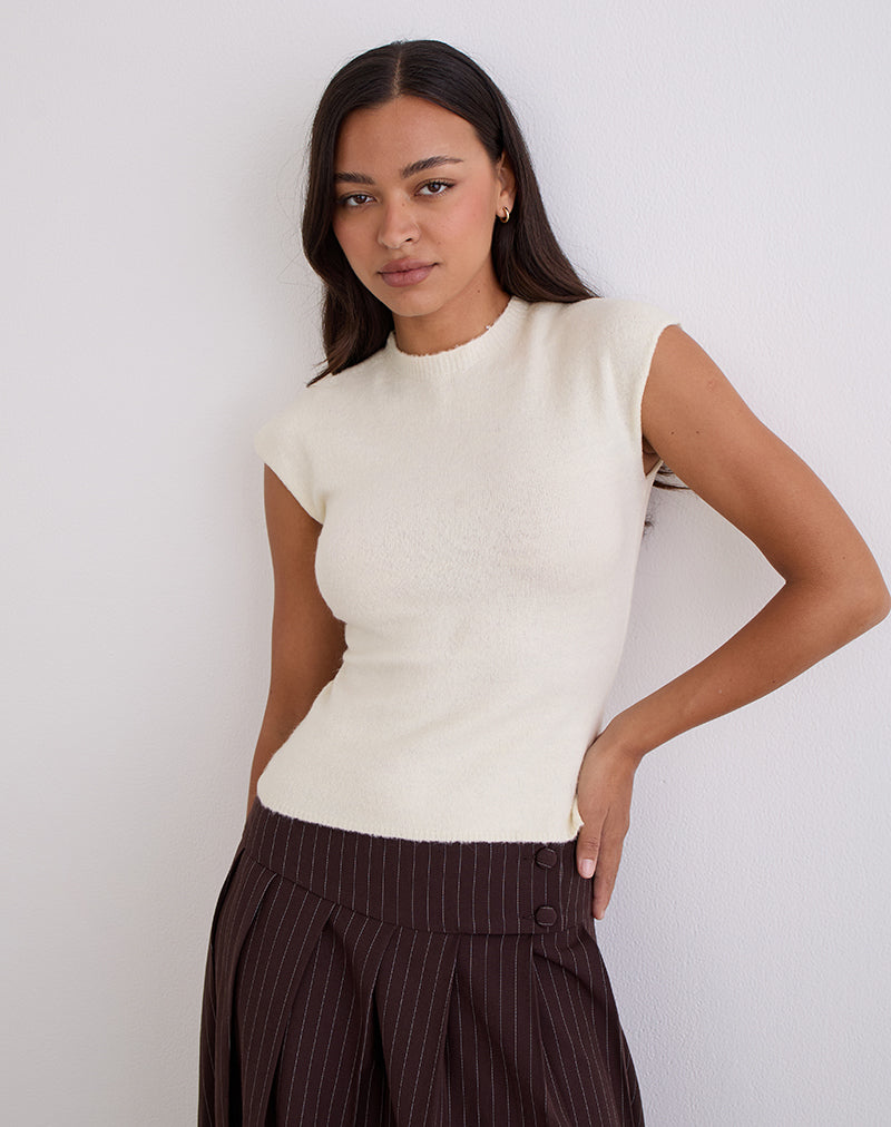 Hanuva Top in Gebreide Crème