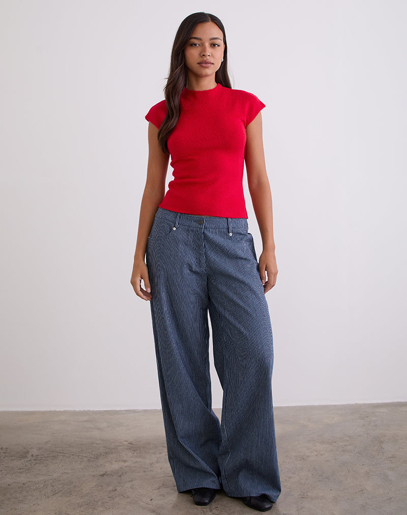 Hanuva Top in Gebreid Rood