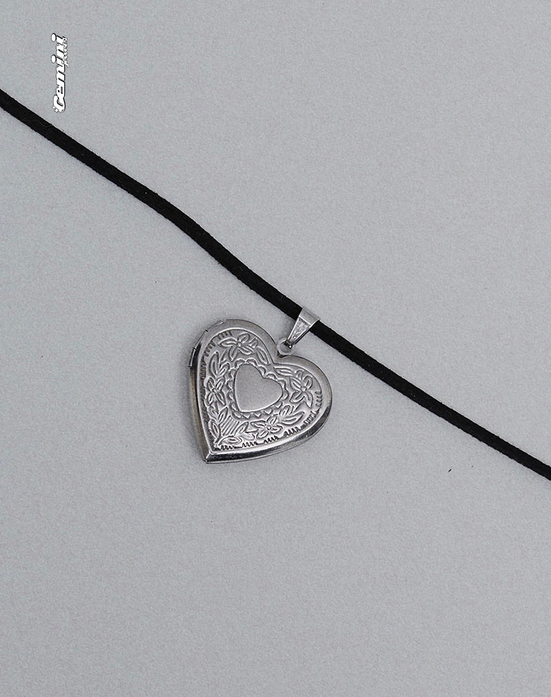 Afbeelding van Harley Cord Heart Locket Necklace by Gemini Jewels