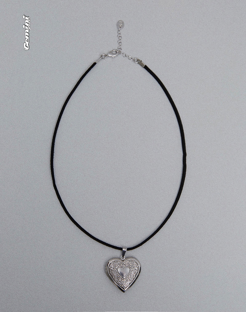 Afbeelding van Harley Cord Heart Locket Necklace by Gemini Jewels