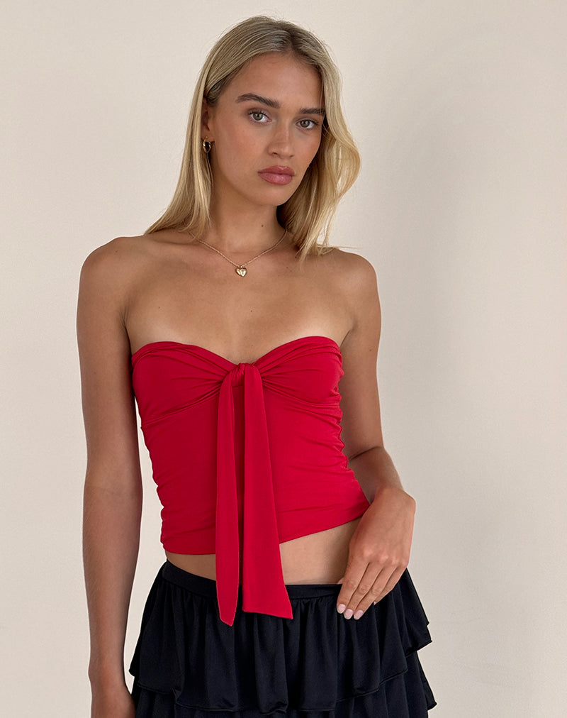 Afbeelding van Harlyn Bandeau Top in Slinky Red