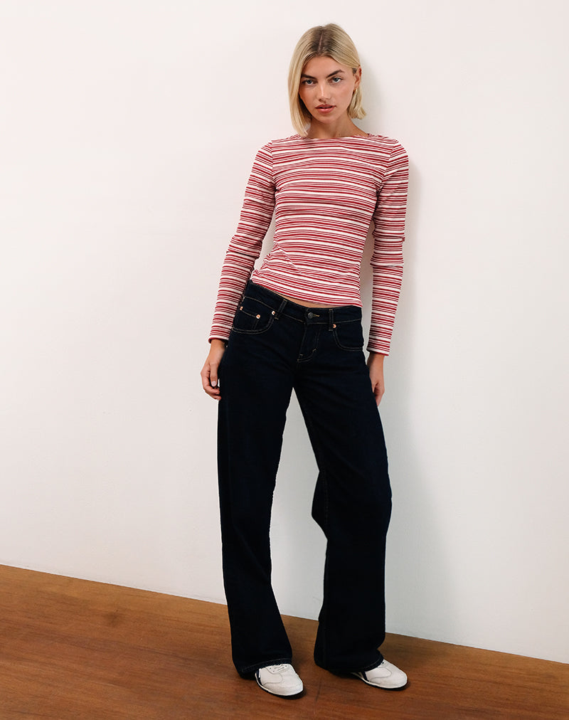 Afbeelding van Haruka Top in Streep Rood en Wit