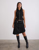 Afbeelding van Hayashi Asymmetrische Midi Rok in Denim Black Wash