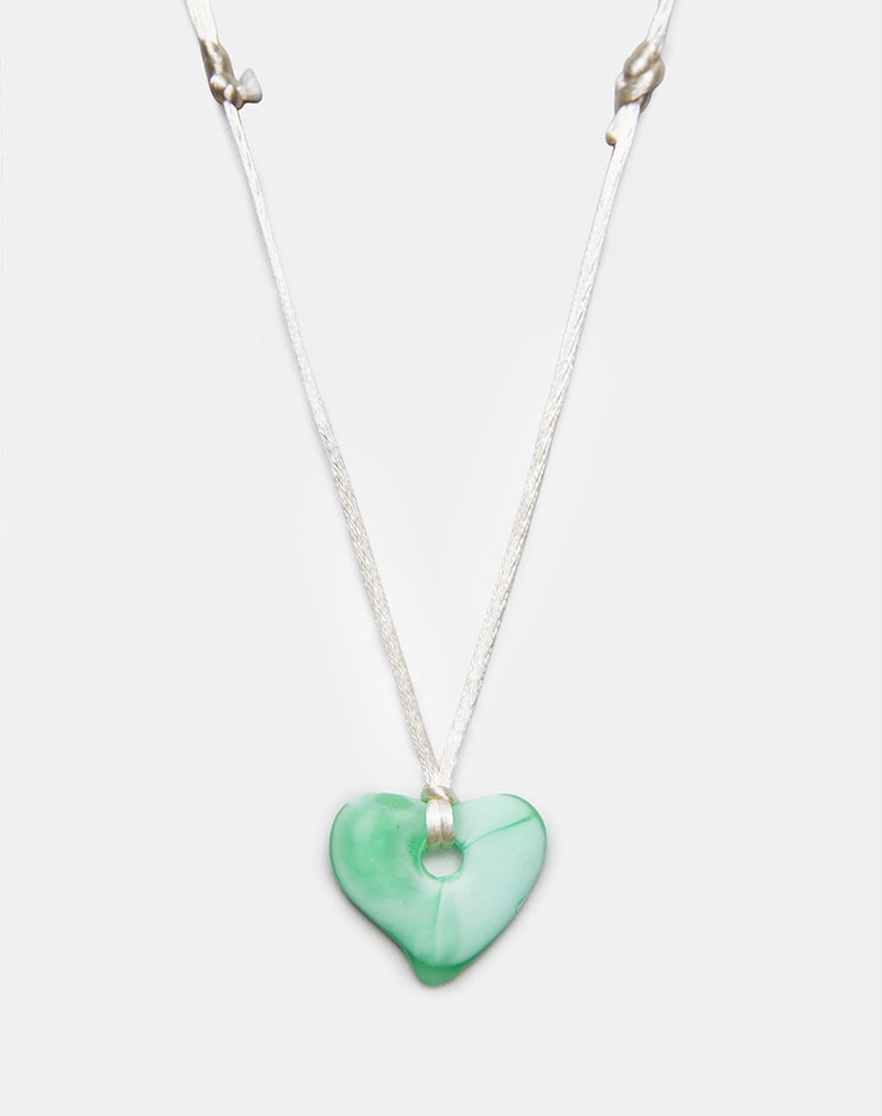 Afbeelding van Hart ketting in hars groen