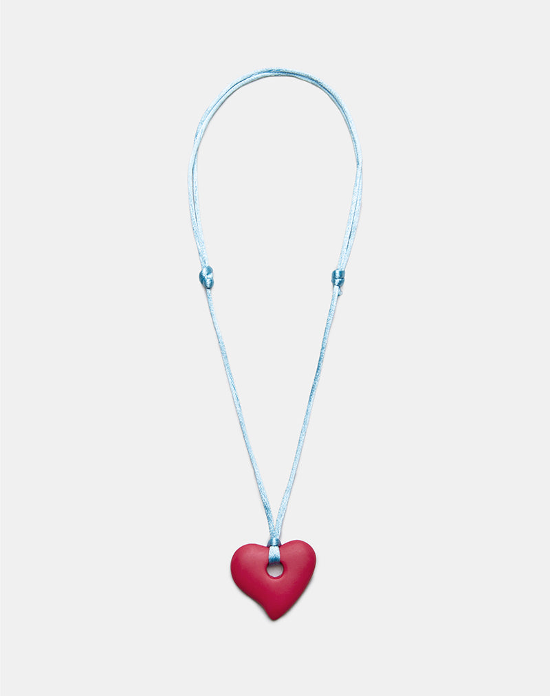 Hart ketting in hars rood