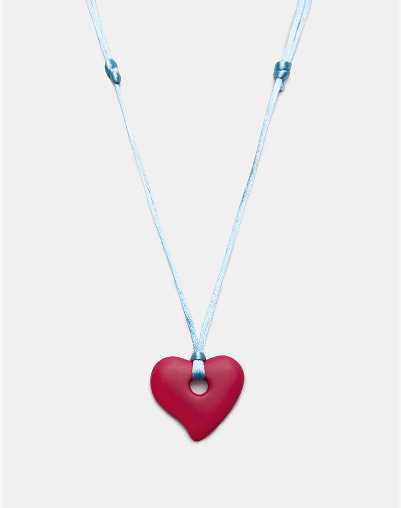 Afbeelding van Hart ketting in hars rood