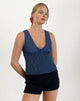 Afbeelding van Hevalis Shirred Top in Indigo Denim Chambray