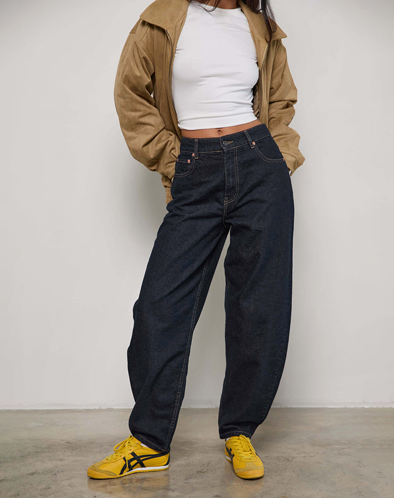 Afbeelding van High Rise Barrel Jean in Indigo