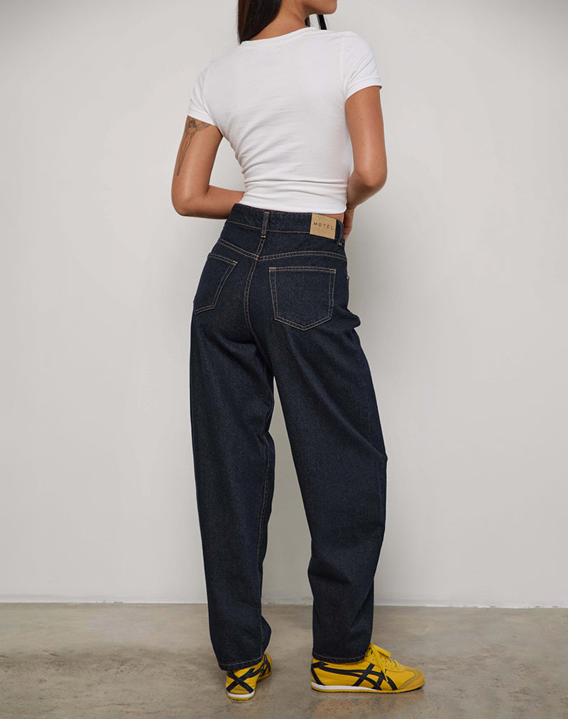Afbeelding van High Rise Barrel Jean in Indigo