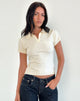 Afbeelding van Hilda Collared Top in Ivory Knit