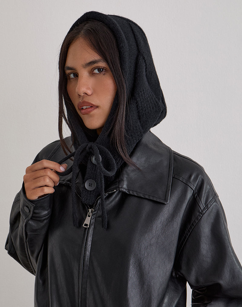 Afbeelding van Kapmuts in gebreid zwart