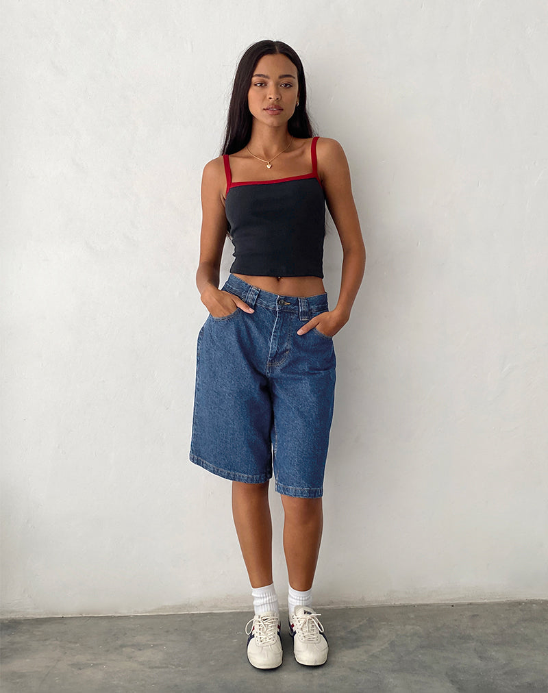 Afbeelding van Low Rise Skater Shorts in Core Blue Stone