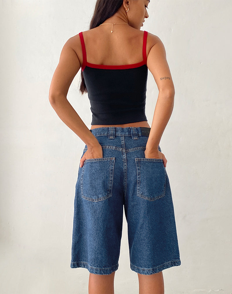Afbeelding van Low Rise Skater Shorts in Core Blue Stone