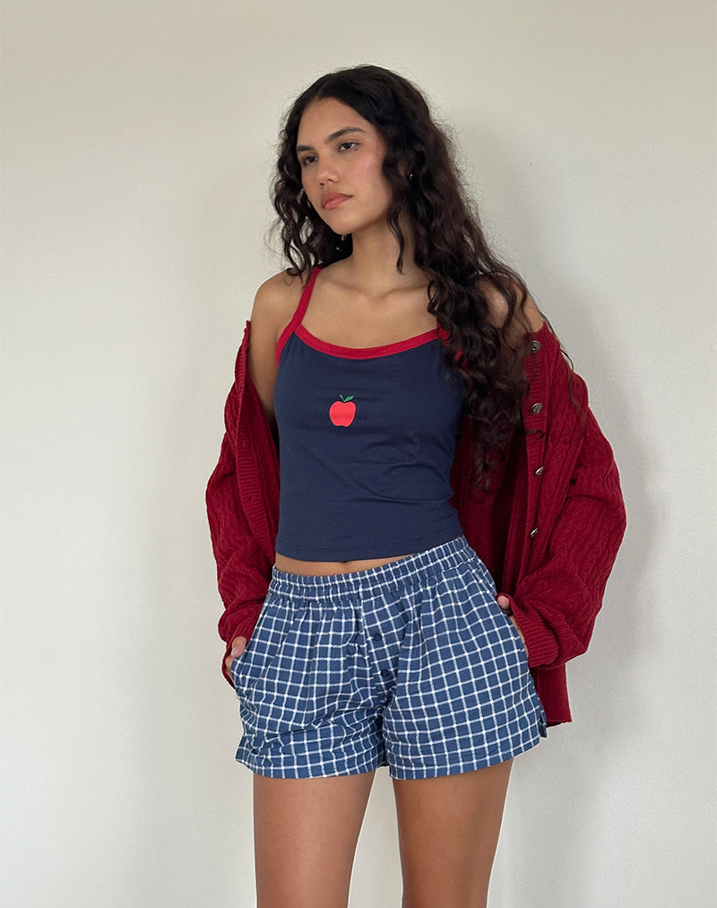 Laboxe Boxershort in marine ruitjespopeline