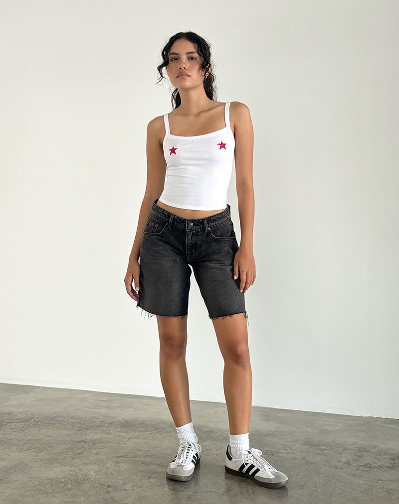 Icah Cami Top in Wit met Sterren Opdruk