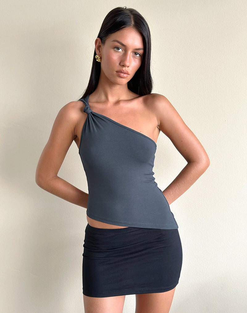 Idra Asymmetrische Top in Gerimpelde Jersey Oceaan Storm