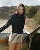 Afbeelding van Nikaya Shorts in Knit Stripe Wit en Bruin