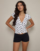 Afbeelding van Ilase Blouse met Ruches in 80s Polka Wit