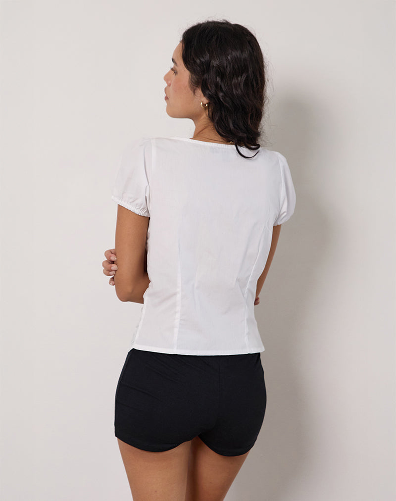Afbeelding van Ilase Blouse met Ruches in Wit