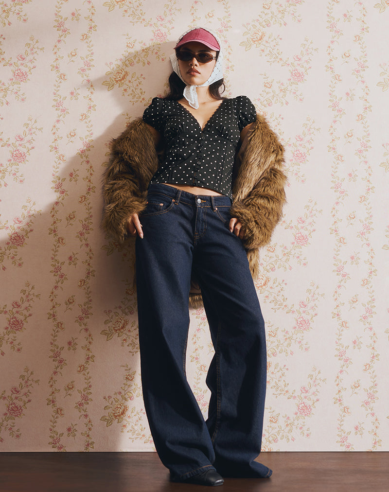 Afbeelding van Ilias Corset Top in Basic Polka Zwart